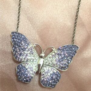 Elegant Silver Butterfly Pendant Necklace
